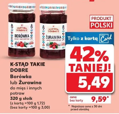 Borówka lub Żurawina w mięcie i innych potraw promocja w Kaufland