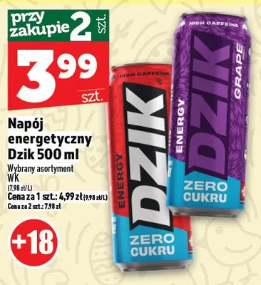 Napój energetyczny Dzik 500ml promocja w TOPAZ