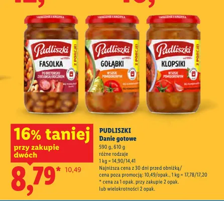 Fasolka po bretońsku z kiełbasą i boczkiem Pudliszki promocja w Lidl
