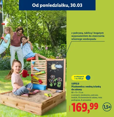 Piaskownica z wodną ścianką do zabawy promocja w Lidl