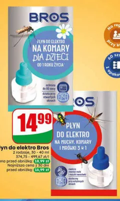 Płyn do elektro Bros na komary dla dzieci promocja w Dino