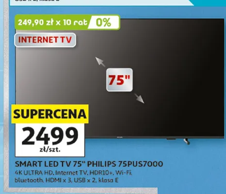 Telewizor Smart LED Philips 75" promocja w Auchan