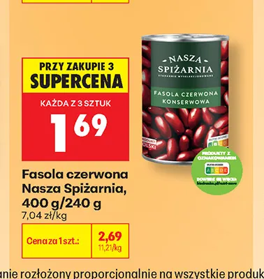 Fasola czerwona Nasza Spiżarnia promocja w Biedronka