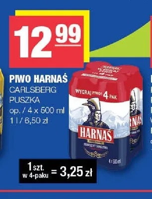 Piwo Harnaś Jasne Pełne 4-pak promocja w SPAR