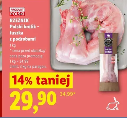 Polski królik - tuszka z podrobami Rzeźnik promocja w Lidl