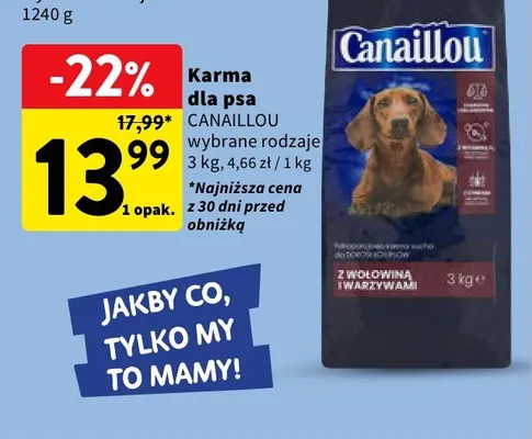 Karma dla psa Canaillou wybrane rodzaje promocja w Intermarche