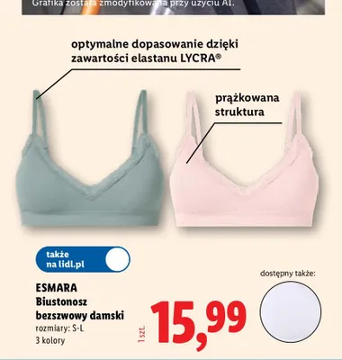 Biustonosz bezszwowy damski Esmara promocja w Lidl