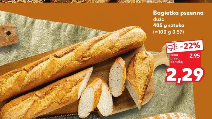 Bagietka pszenna duża promocja w Kaufland