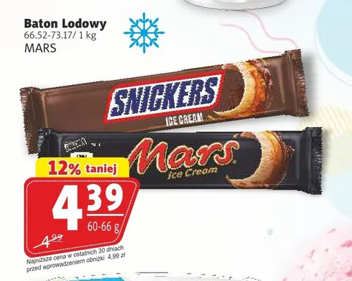 Baton lodowy Snickers promocja w Prim Market