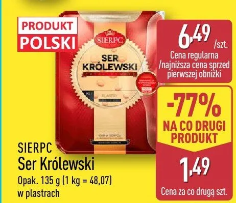 Ser Królewski w plastrach Sierpc promocja w Aldi
