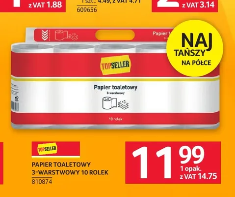 Papier toaletowy TopSeller 3-warstwowy promocja w Selgros