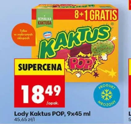 Lody Kaktus POP 9-pak 45ml promocja w Biedronka