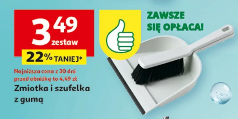 Zmiotka i szufelka z gumą promocja w Auchan