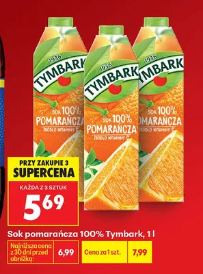 Sok pomarańcza 100% promocja w Biedronka