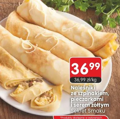 Naleśniki ze szpinakiem, pieczarkami i serem żółtym promocja w Market Point