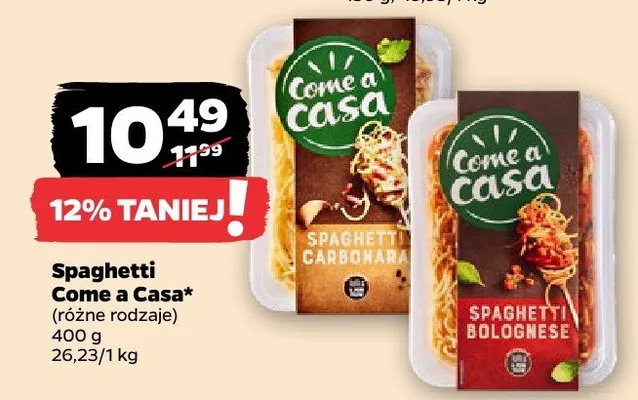 Spaghetti, różne rodzaje promocja w Netto