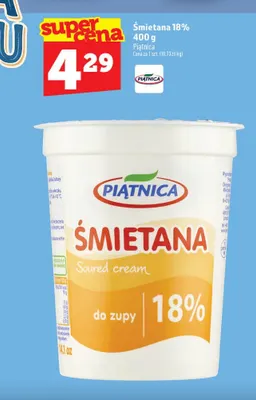 Śmietana Piątnica 18% promocja w TOPAZ