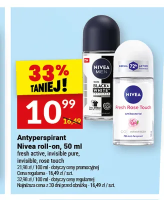 Antyperspirant Nivea roll-on rose touch promocja w Twój Market
