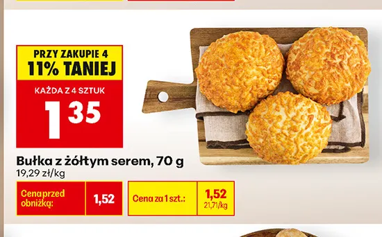 Bułka z żółtym serem promocja w Biedronka