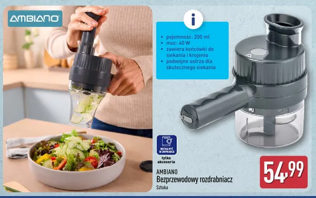Bezprzewodowy rozdrabniacz Ambiano promocja w Aldi