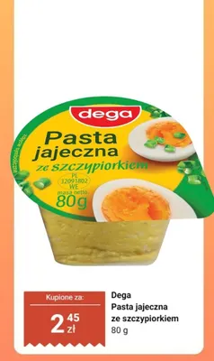Pasta jajeczna ze szczypiorkiem Dega promocja w Dino