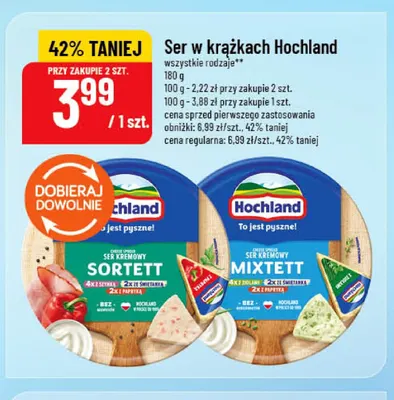 Ser w krążkach Hochland Sortett promocja w POLOmarket