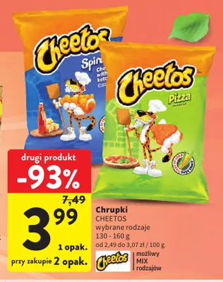 Chrupki kukurydziane Cheetos Pizza promocja w Intermarche