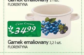 Garnek emaliowany Florentyna 3,2 l promocja w CEZAR Delikatesy