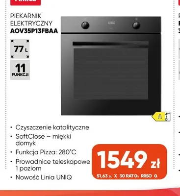 Piekarnik elektryczny AOV35P13FBAA Amica promocja w Max Elektro