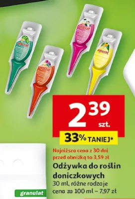 Odżywka do roślin doniczkowych różne rodzaje promocja w Auchan