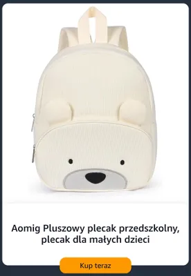 Pluszowy plecak przedszkolny Aomig promocja w Amazon