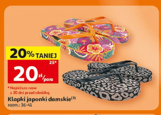 Klapki japonki damskie Inextenso promocja w Auchan