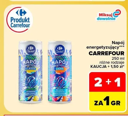 Napój energetyzujący Classic Carrefour promocja w Carrefour Market