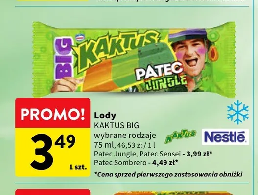 Lody Kaktus Big Patec Jungle promocja w Intermarche