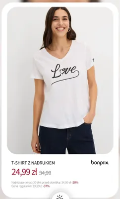 T-shirt z nadrukiem bonprix promocja w bonprix