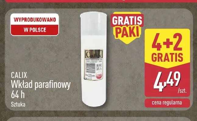 Wkład parafinowy 64h Calix promocja w Aldi