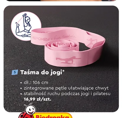 Taśma do jogi Spokey 106 cm promocja w Biedronka