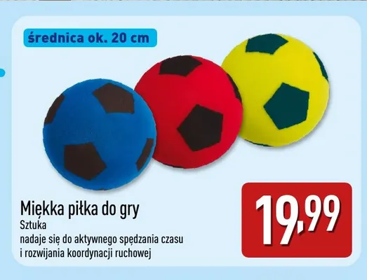 Miękka piłka do gry promocja w Aldi