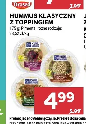 Hummus klasyczny z toppingiem Pimenta promocja w Stokrotka