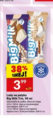Lody na patyku Big Milk Trio Choco & Crisps promocja w Twój Market
