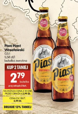 Piwo Piast Wrocławski promocja w Delikatesy Centrum