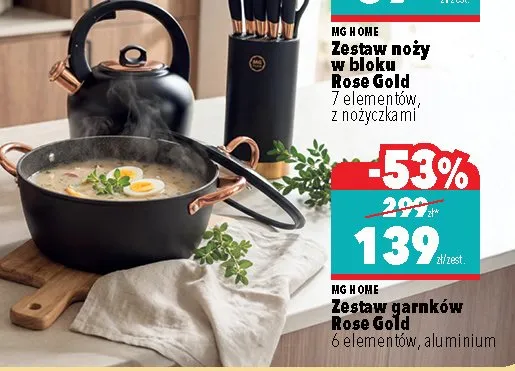 Zestaw garnków Rose Gold promocja w Biedronka Home