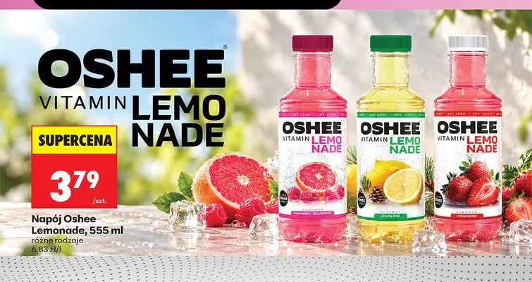 Napój Oshee Vitamin Lemonade Strawberry promocja w Biedronka