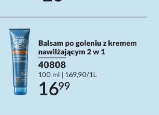 Balsam po goleniu z kremem nawilżającym 2 w 1 Avon Care Men promocja w AVON