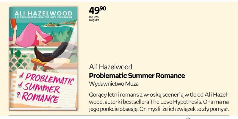Książka Problematic Summer Romance Ali Hazelwood oprawa miękka promocja w Empik