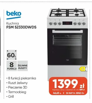 Kuchnia Beko FSM 52330DWDS promocja w Max Elektro