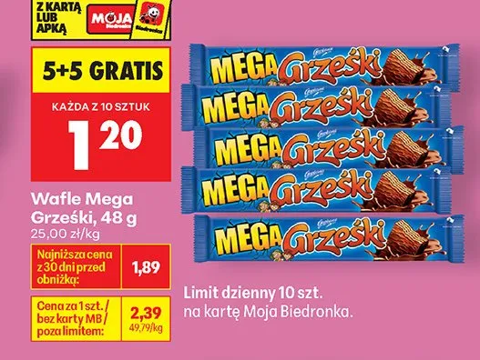Wafle Mega Grześki promocja w Biedronka