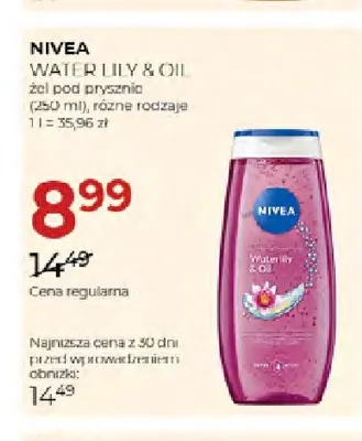 Żel pod prysznic Nivea Water Lily & Oil promocja w Drogerie Jawa
