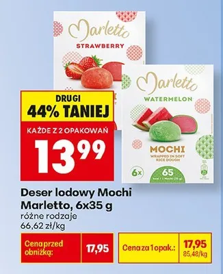 Deser lodowy Mochi Marletto arbuzowe 6-pak promocja w Biedronka