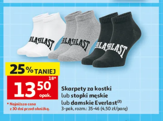 Stopki męskie Everlast 3-pak promocja w Auchan